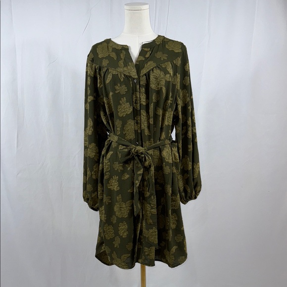 The Pioneer Woman Dresses & Skirts - The Pioneer Woman Olive Floral Long Sleeve Dress